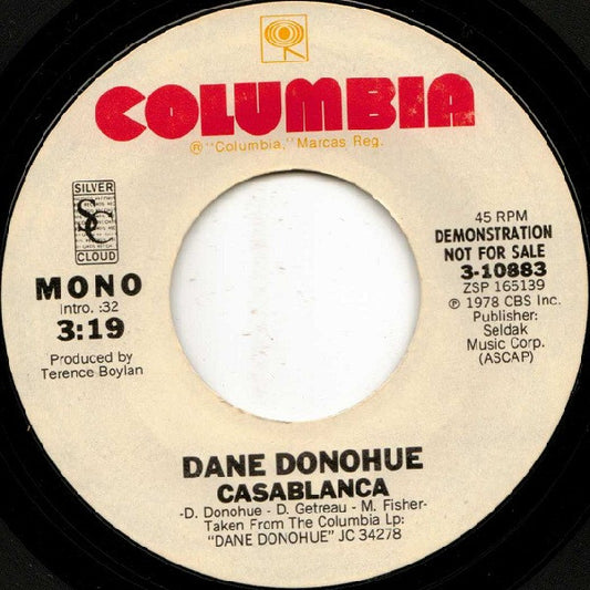 Dane Donohue : Casablanca (7", Mono, Promo)
