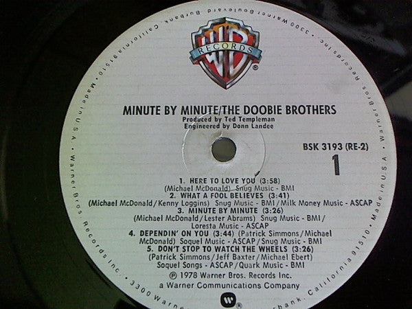 The Doobie Brothers - Minute By Minute (LP, Album, Pin) (Very Good (VG))