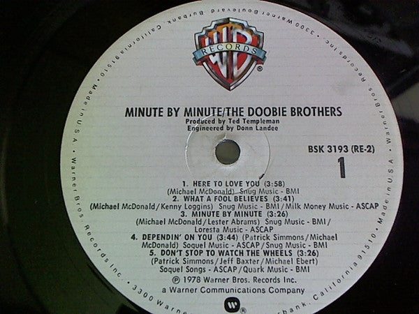 The Doobie Brothers : Minute By Minute (LP, Album, Pin)