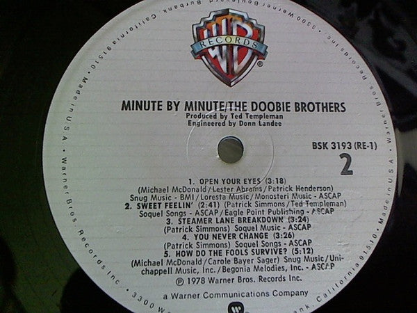 The Doobie Brothers : Minute By Minute (LP, Album, Pin)
