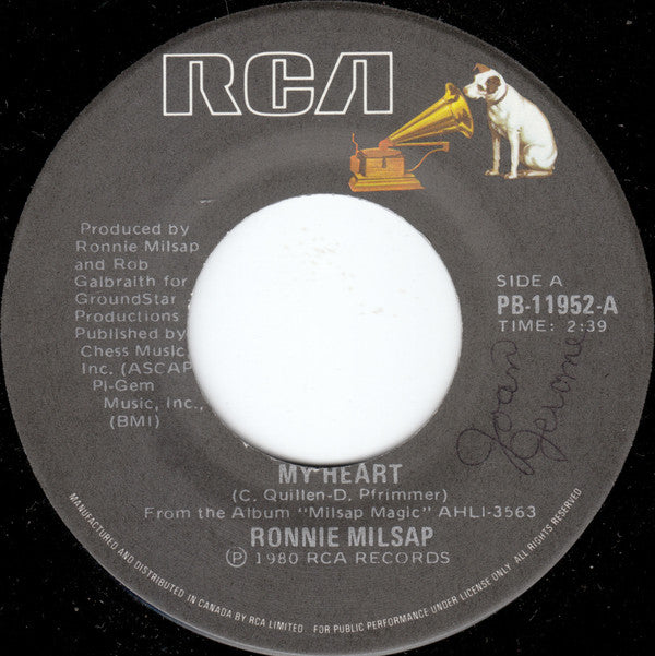 Ronnie Milsap : My Heart (7", Single)