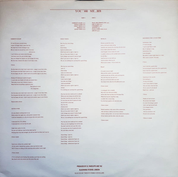 Yaz* : You And Me Both (LP, Album)