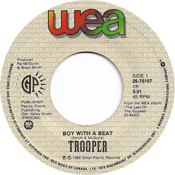 Trooper (4) : Boy With A Beat (7", Single)