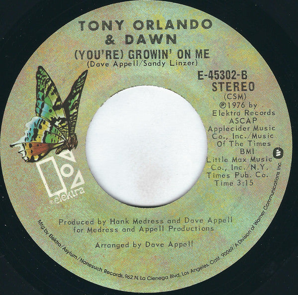 Tony Orlando & Dawn : Cupid / You're Growin' On Me (7", Single, CSM)
