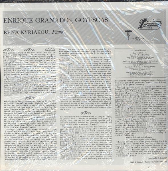 Enrique Granados, Rena Kyriakou : Goyescas (LP, Album)