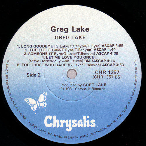 Greg Lake : Greg Lake (LP, Album)