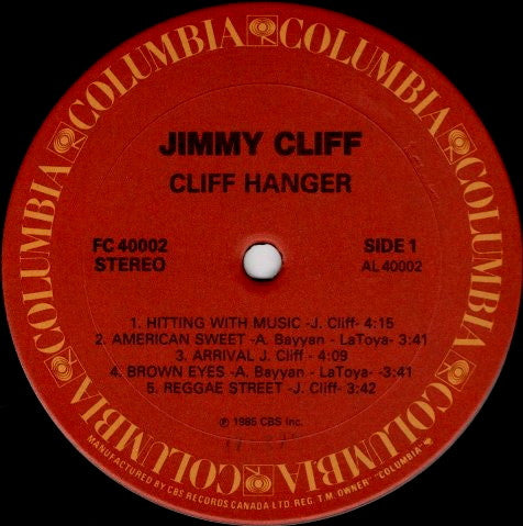 Jimmy Cliff : Cliff Hanger (LP, Album)