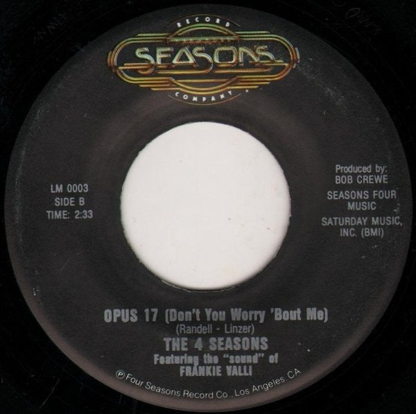 The Four Seasons Featuring The "Sound" Of Frankie Valli : Rag Doll / Opus 17 (Don't You Worry 'Bout Me) (7", Single, RE)