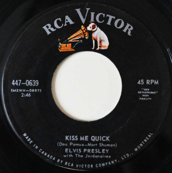 Elvis Presley With The Jordanaires : Suspicion / Kiss Me Quick (7", Single)