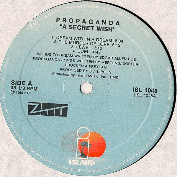 Propaganda : A Secret Wish (LP, Album)
