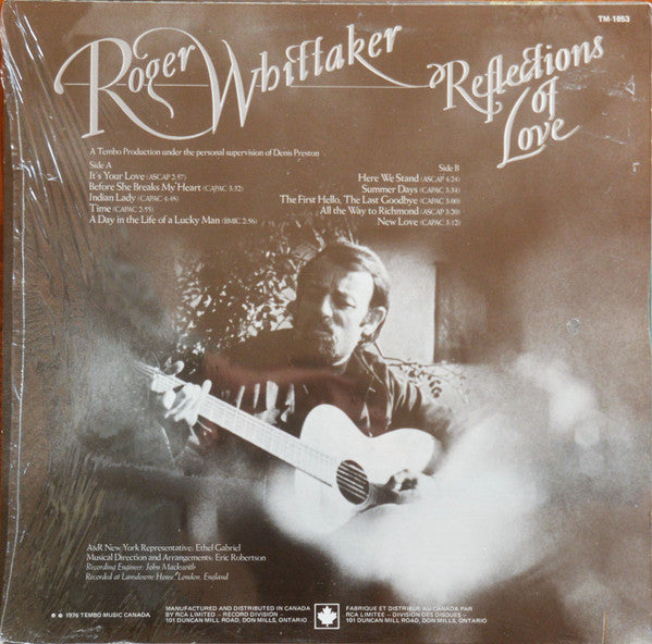 Roger Whittaker : Reflections Of Love (LP, Album)