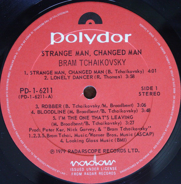 Bram Tchaikovsky : Strange Man, Changed Man (LP, Album)