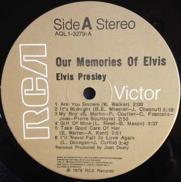 Elvis Presley : Our Memories Of Elvis (LP, Album)