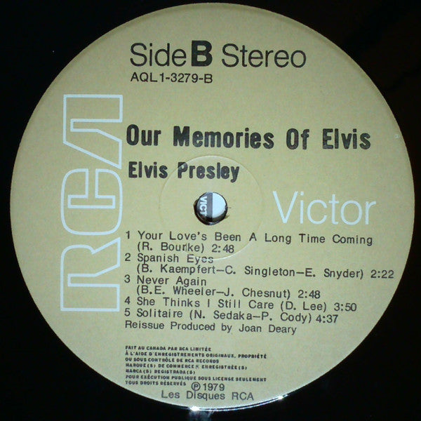 Elvis Presley : Our Memories Of Elvis (LP, Album)