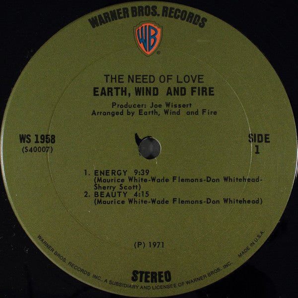 Earth, Wind & Fire : The Need Of Love (LP, Album)
