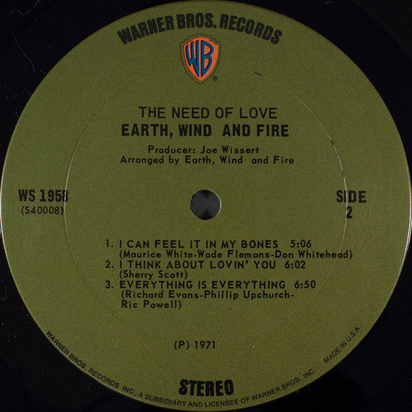 Earth, Wind & Fire : The Need Of Love (LP, Album)
