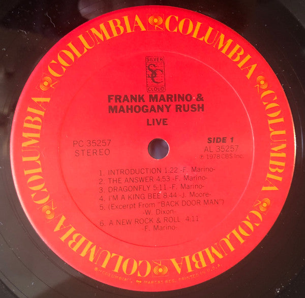 Frank Marino & Mahogany Rush : Live (LP, Album)