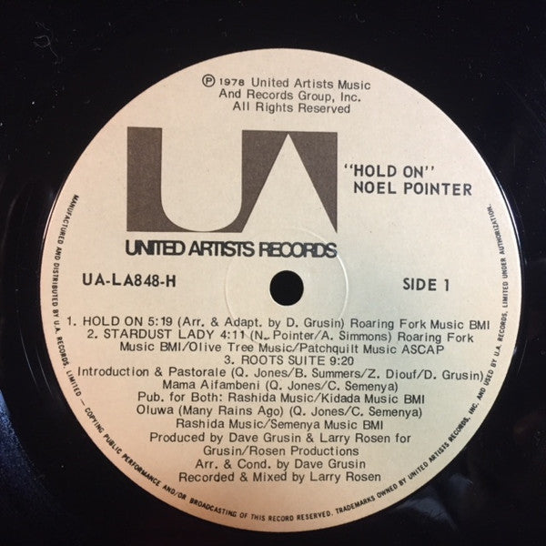 Noel Pointer : Hold On (LP, Album)