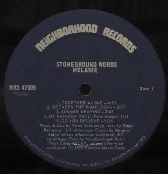 Melanie (2) : Stoneground Words (LP, Album, Gat)