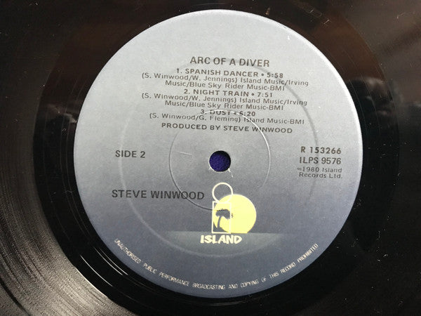 Steve Winwood : Arc Of A Diver (LP, Album, Club, RE)