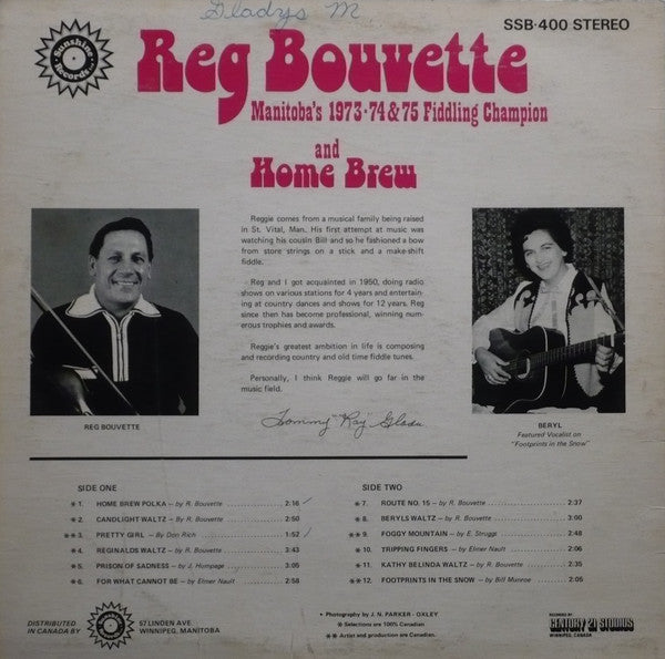 Reg Bouvette : Home Brew (LP, Album)