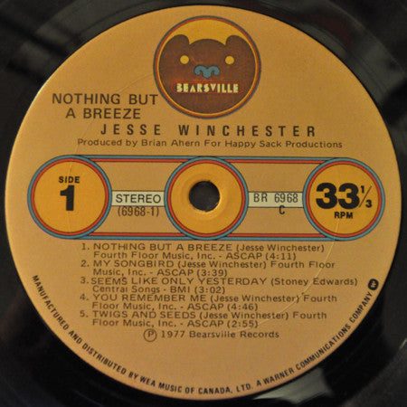 Jesse Winchester : Nothing But A Breeze (LP, Album)