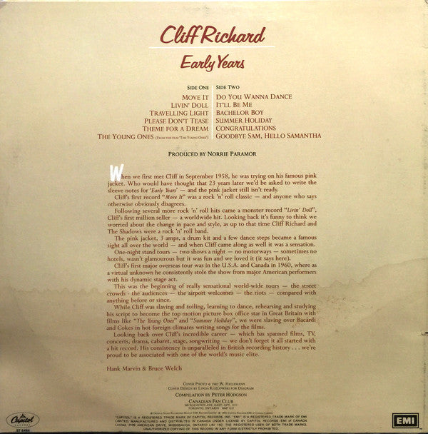 Cliff Richard : Early Years (LP, Comp)