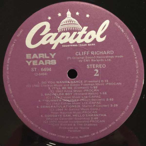 Cliff Richard : Early Years (LP, Comp)