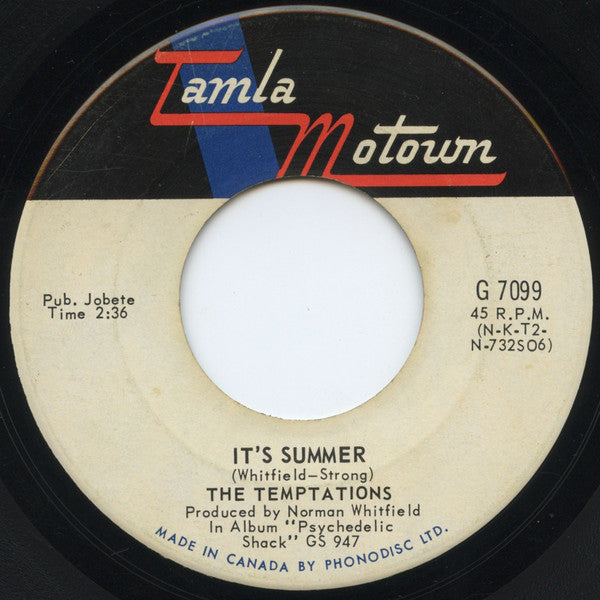 The Temptations : Ball Of Confusion (That's What The World Is Today) / It's Summer (7", Single)