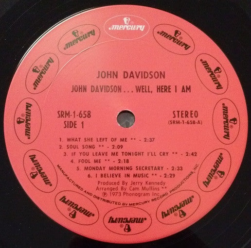 John Davidson : ...Well, Here I Am (LP, Album, San)