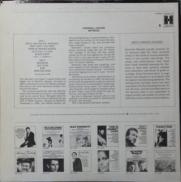 Stonewall Jackson : Waterloo (LP, Album, RE, San)