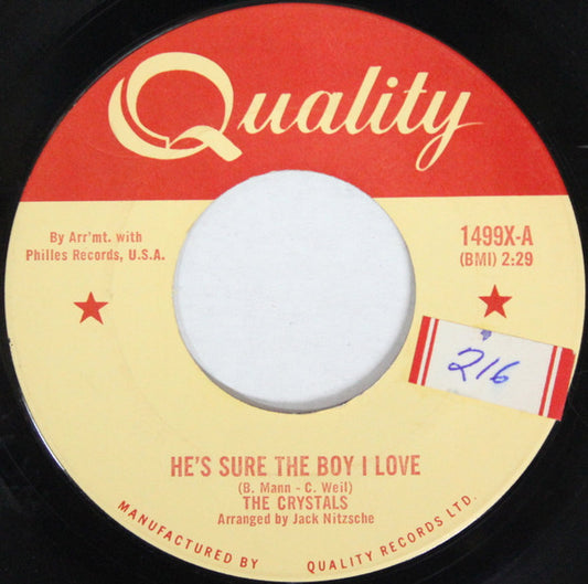 The Crystals : He's Sure The Boy I Love (7", Single)