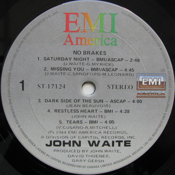 John Waite : No Brakes (LP, Album)