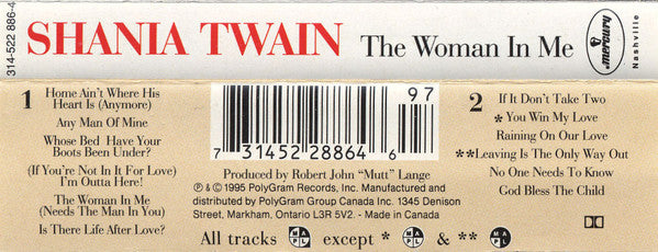Shania Twain : The Woman In Me (Cass, Album, Dol)