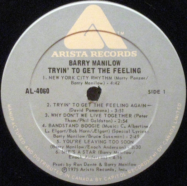 Barry Manilow : Tryin' To Get The Feeling (LP, Album)