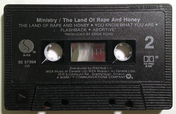 Ministry : The Land Of Rape And Honey (Cass, Album, CR,)