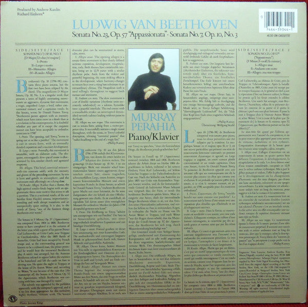 Ludwig van Beethoven : Sonata No. 23, Op. 57 "Appassionata" & Sonata No. 7, Op. 10, No. 3 (LP)