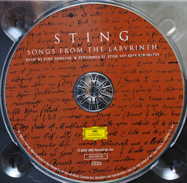 Sting : Songs From The Labyrinth (CD, Album, Dig)