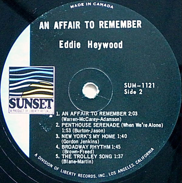 Eddie Heywood : An Affair To Remember (LP, Mono)