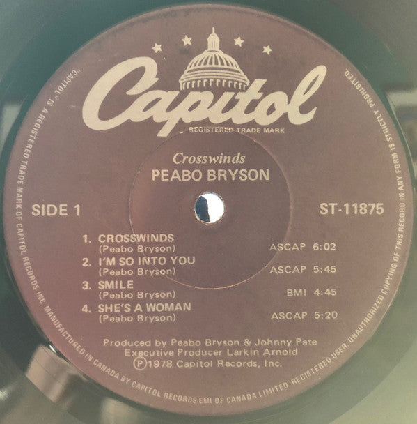 Peabo Bryson : Crosswinds (LP, Album)
