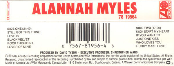 Alannah Myles : Alannah Myles (Cass, Album)