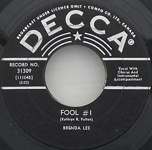 Brenda Lee : Fool No.1 (7", Single)