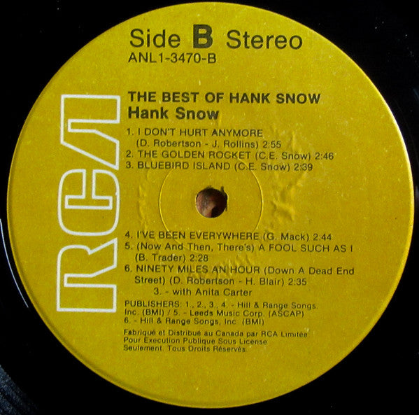 Hank Snow : The Best Of (LP, Comp, RE)
