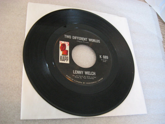 Lenny Welch : Two Different Worlds / I Was There (7", Single)