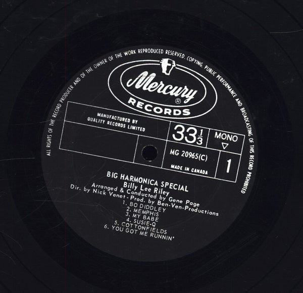 Billy Lee Riley : Big Harmonica Special (LP, Mono)