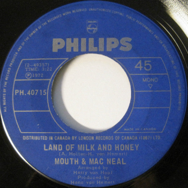 Mouth & MacNeal : How Do You Do? / Land Of Milk And Honey (7", Mono)