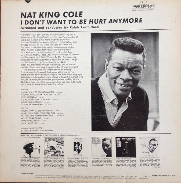 Nat King Cole : I Don't Want To Be Hurt Anymore (LP, Album, Mono)