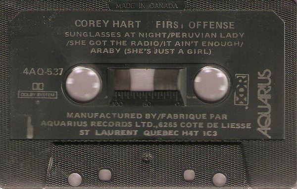 Corey Hart : First Offense (Cass, Album)