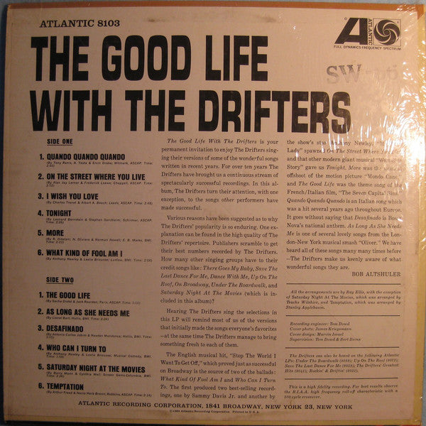 The Drifters : The Good Life With The Drifters (LP, Album, Mono)