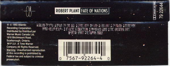 Robert Plant : Fate Of Nations (Cass, Album)